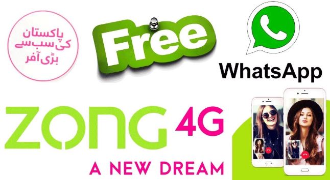Zong 4G Free Unlimited Whatsapp Offer 2022